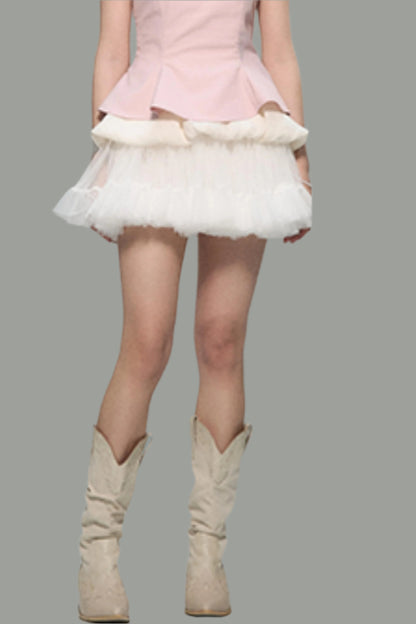 Fluttering High Waist A-Line Skirt