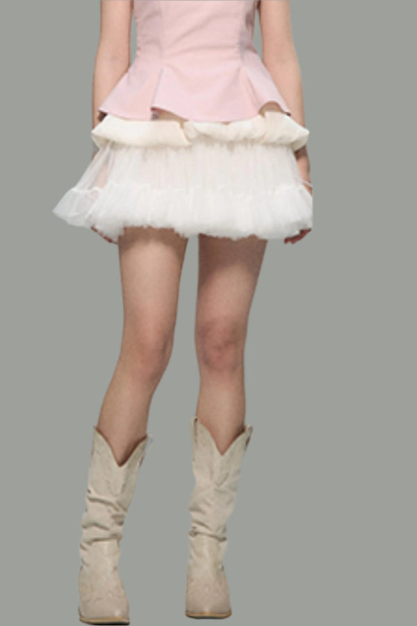 Fluttering High Waist A-Line Skirt