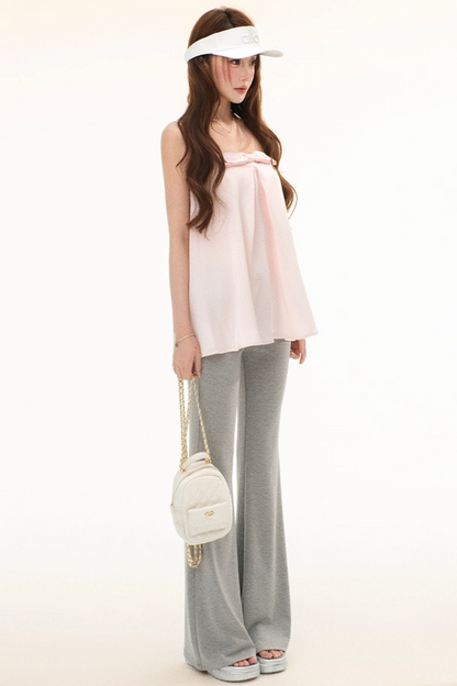 Satin Bowknot Camisole Set-Up
