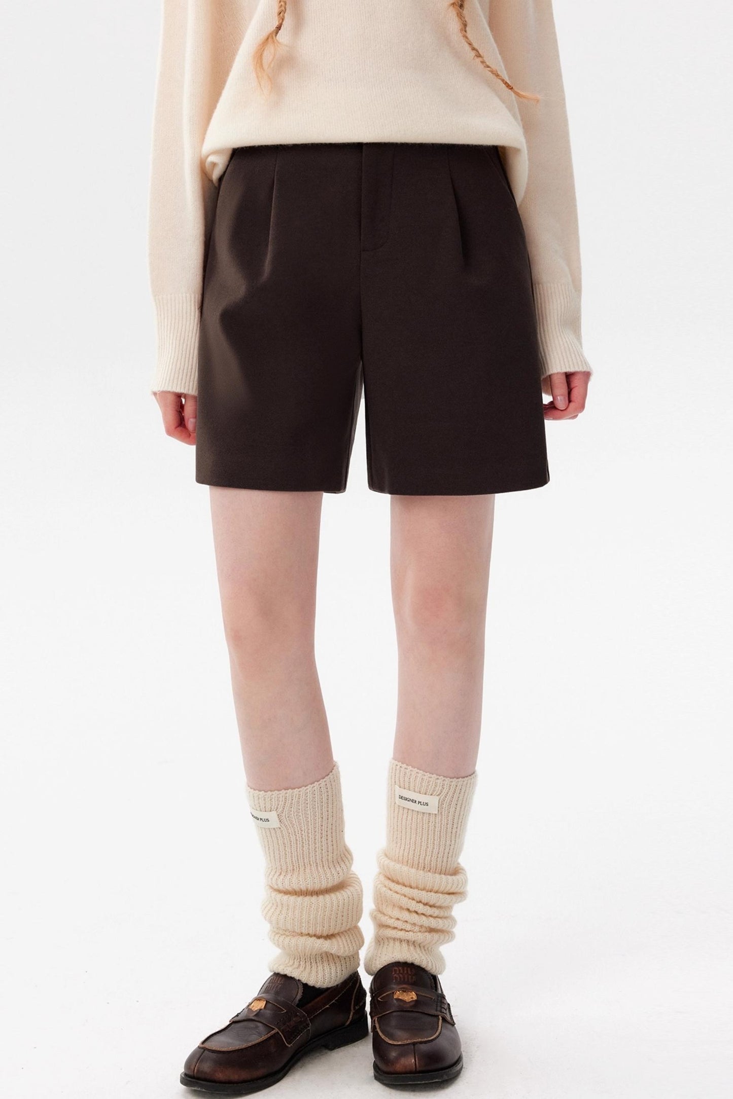 Retro Woolen Suit Shorts