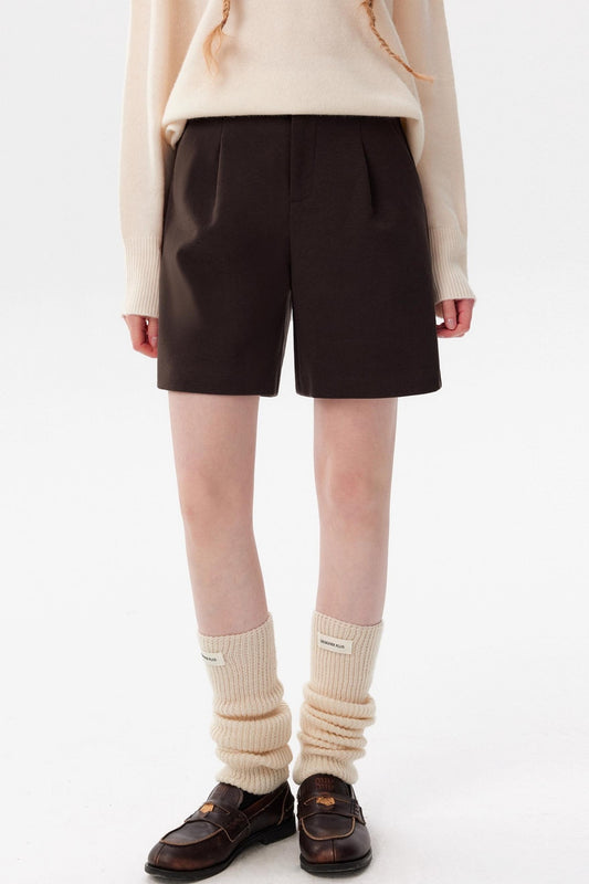 Retro Woolen Suit Shorts