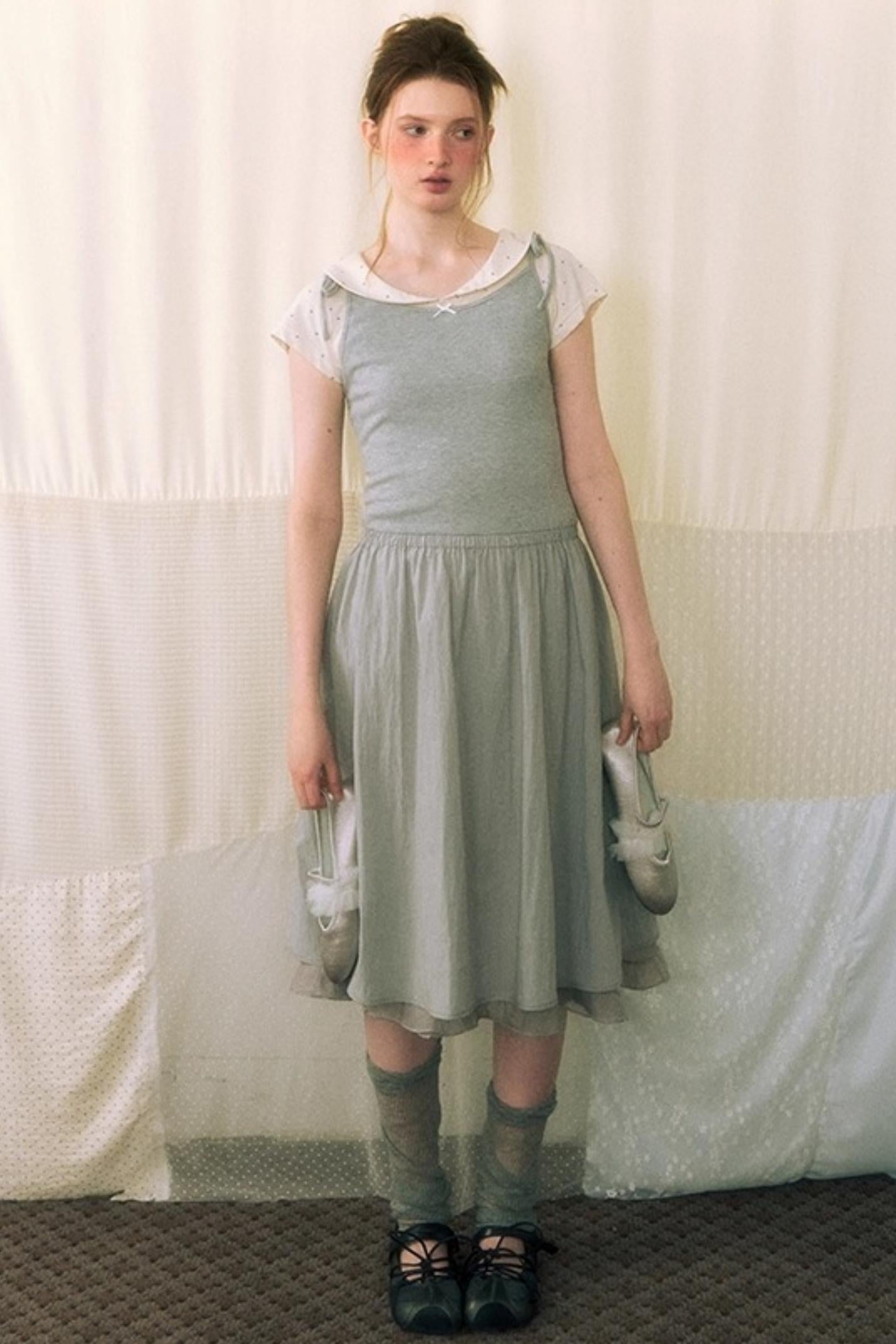 Summer Polka Dot Doll Neck Tee