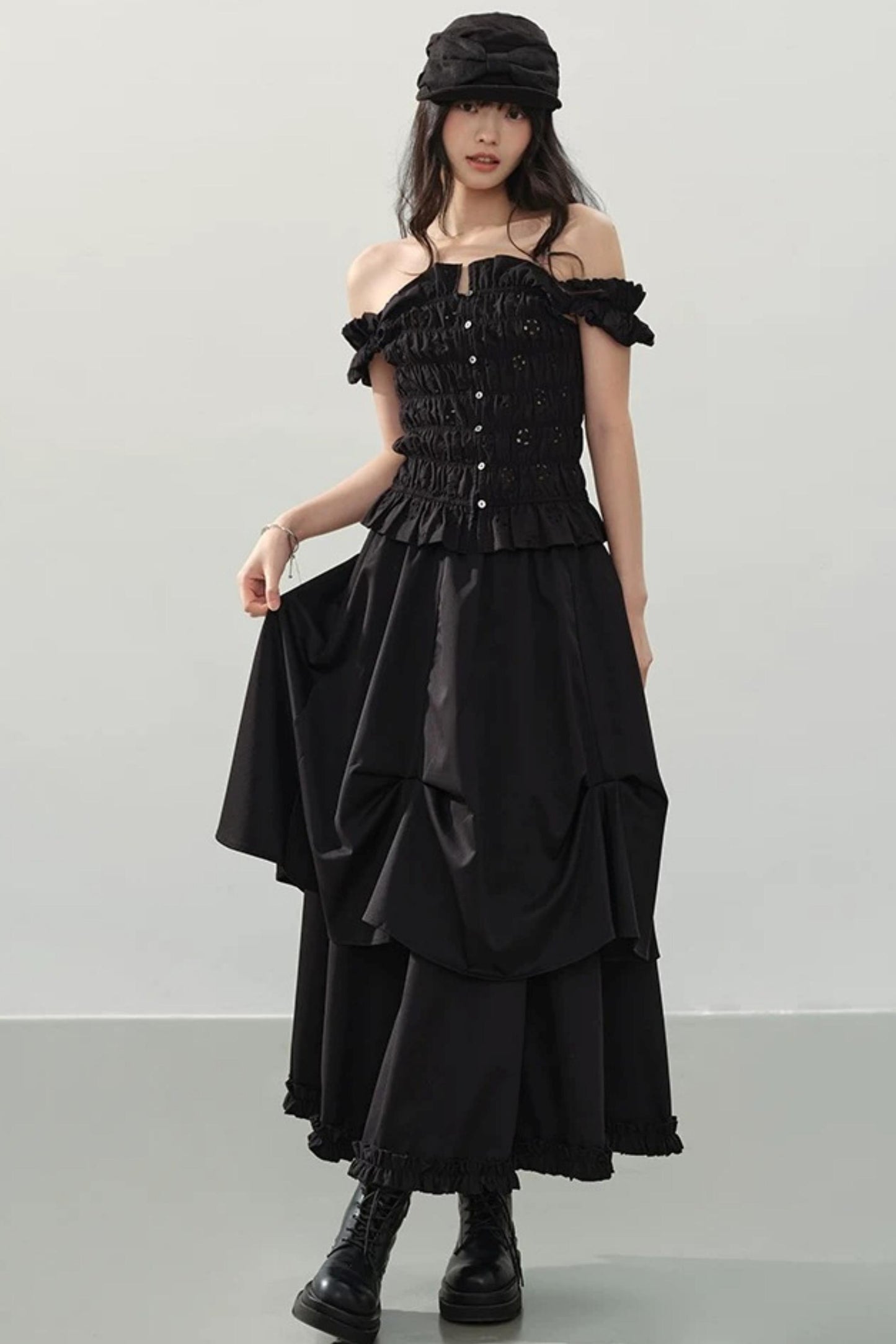 Dark Night Ruched Top