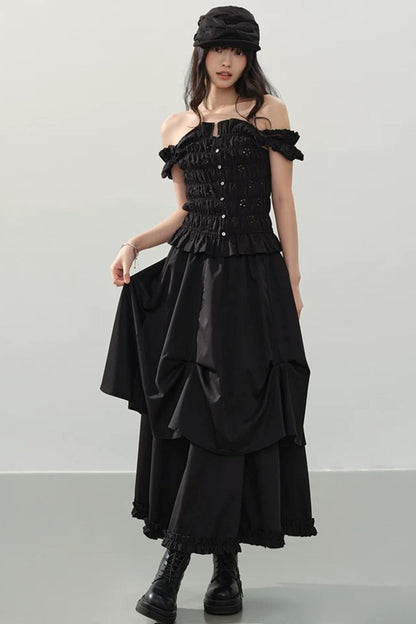 Dark Night Ruched Top