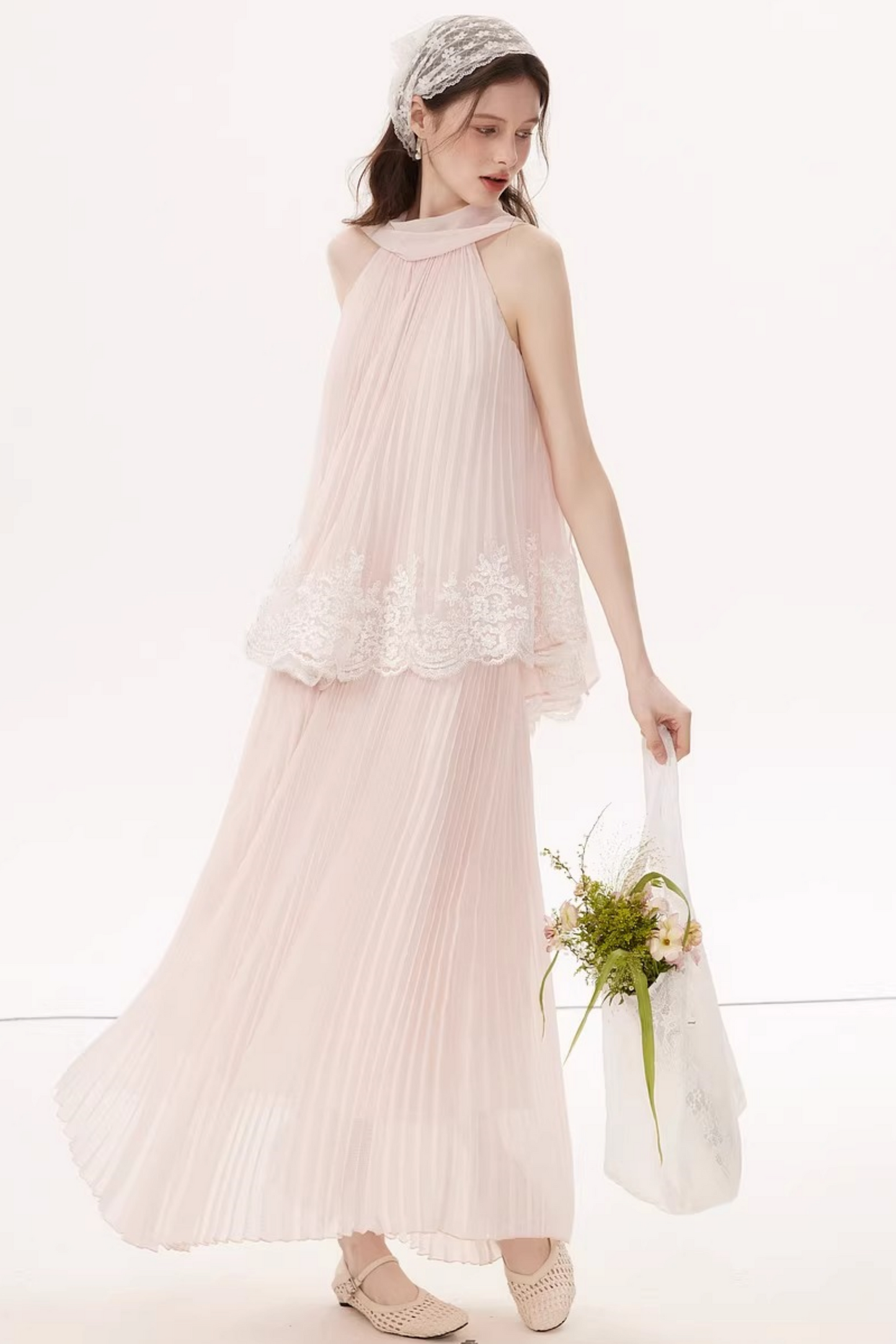 Embroidered Lace A-Line Dress