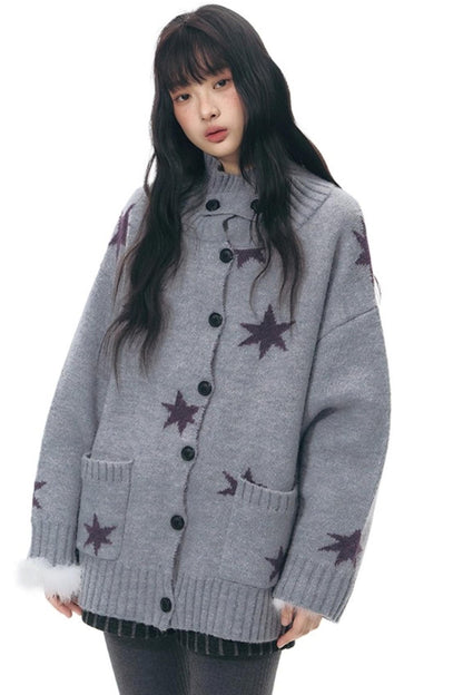Reversible Star Cardigan Sweater Jacket Set-Up