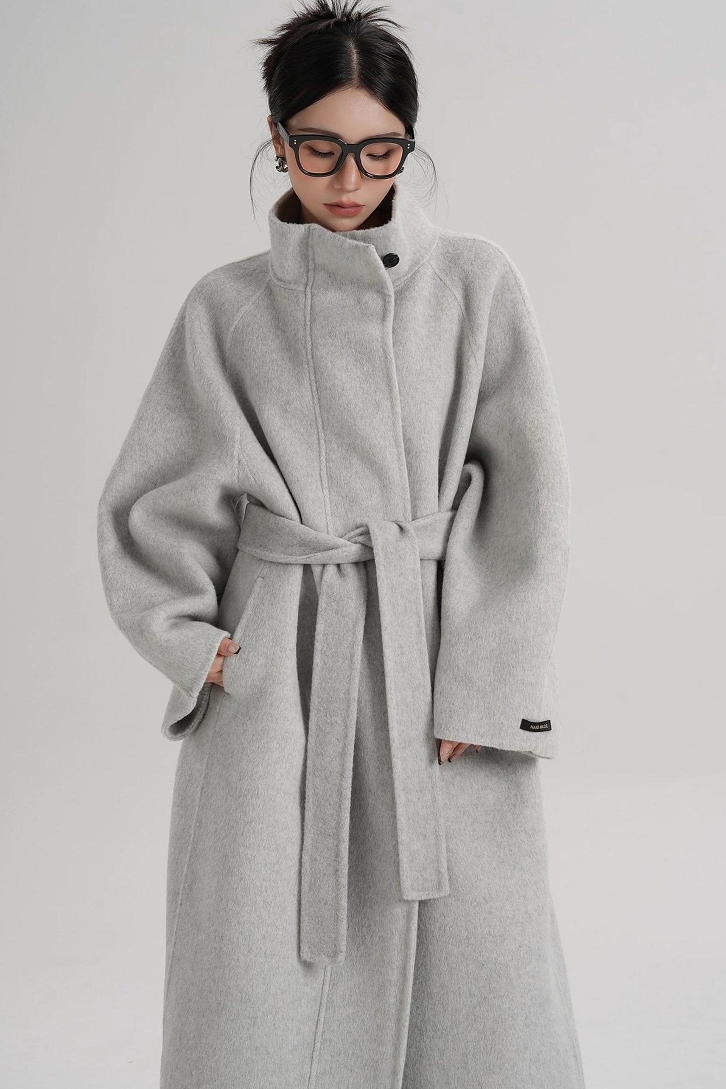 Curved Wool Coat