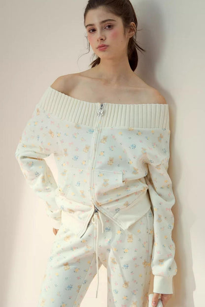 One-Shoulder Sweater With Trousers Set-Up