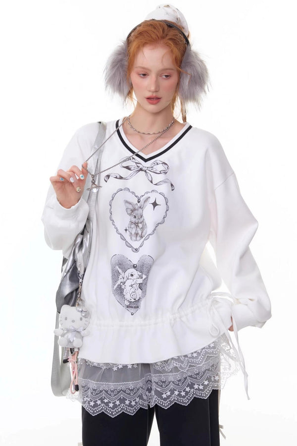 Vintage V-Neck Sweatshirt