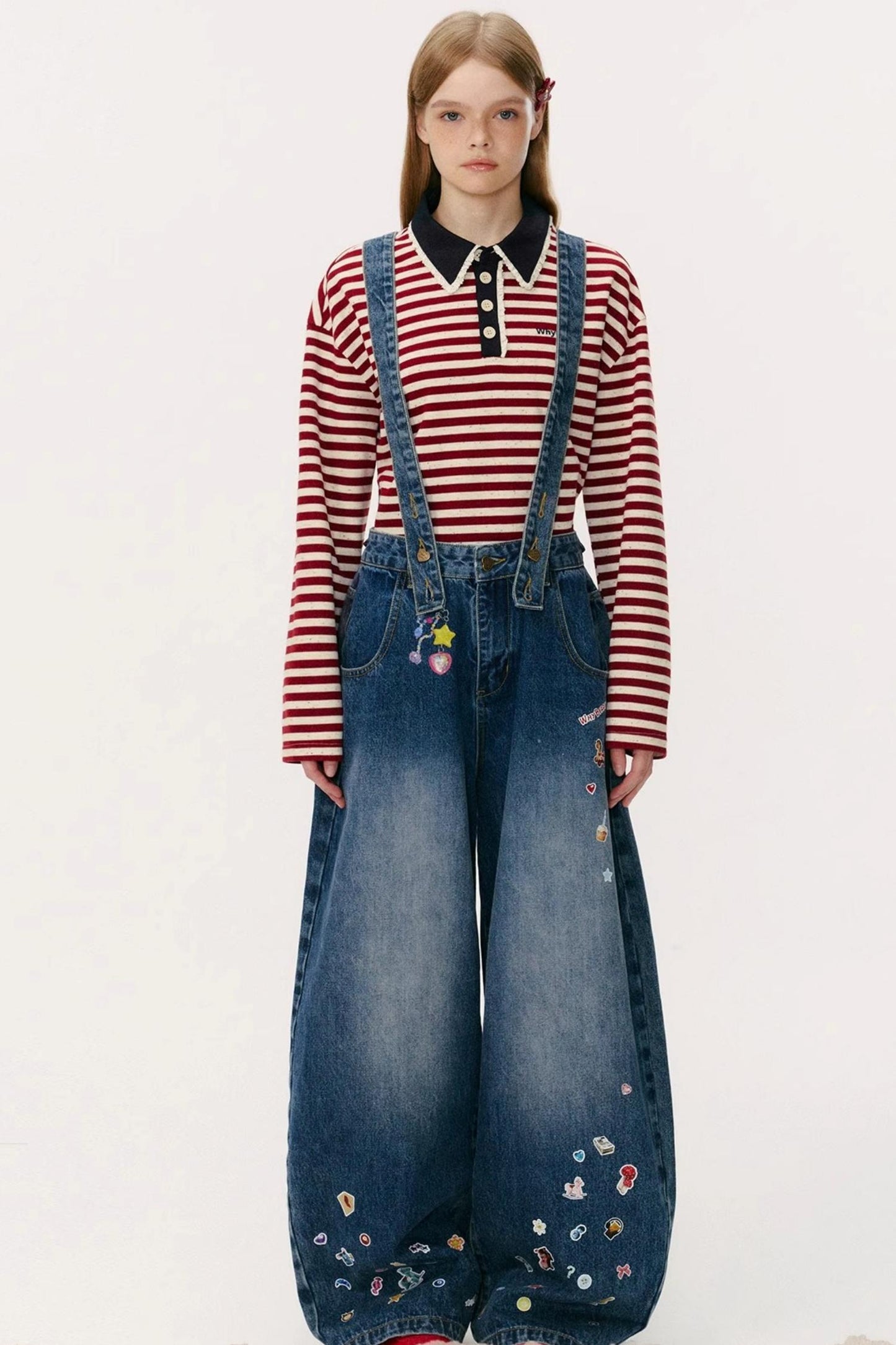 Vintage Loose Denim Bib Pants