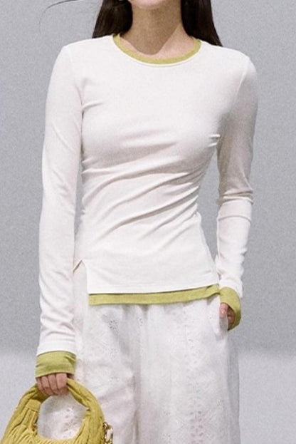 Slim Wool Knit Long Sleeved Top