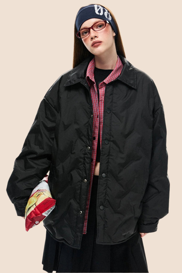 Rhombic Warm White Duck Down Jacket