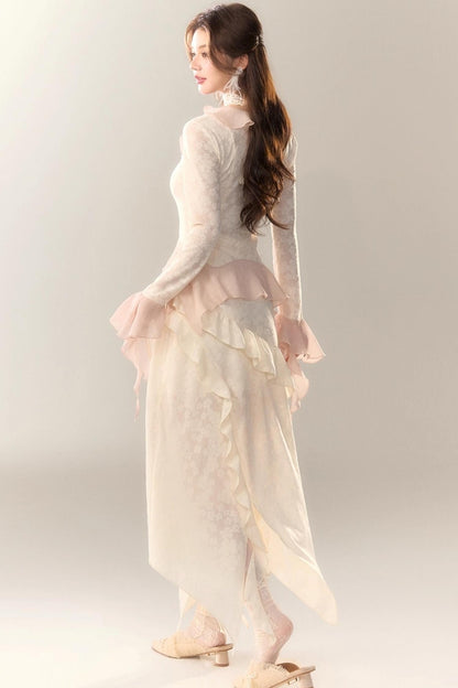 Blue Cherry Blossom Top Skirt Set-Up