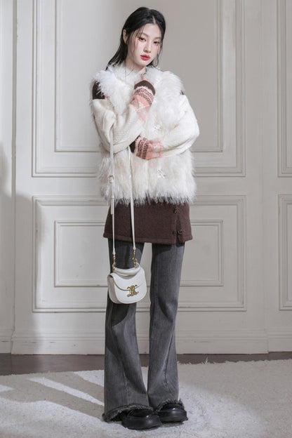 Cedar Milk Eco-Friendly Fur Vest