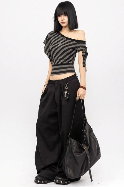 Spicy Striped Off-Shoulder Top