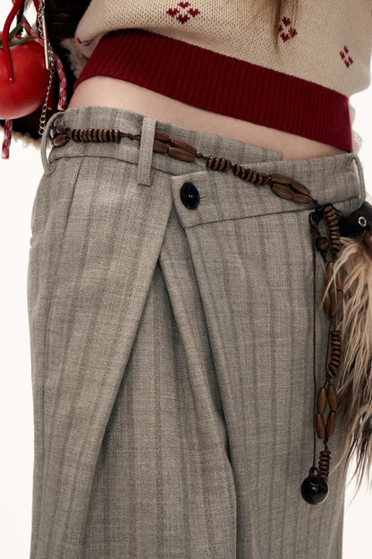 Deconstructed Patchwork Pleated Trousers