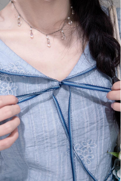 Misty Blue Halter Set