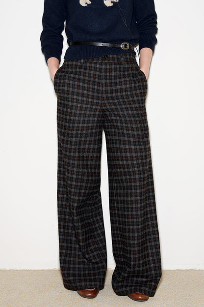 Nordic Woolen Plaid Pants