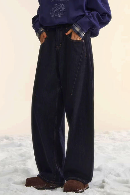 Brushed Distressed Retro Jeans