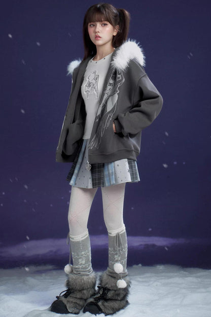 Blue-Gray Pleated Skirt