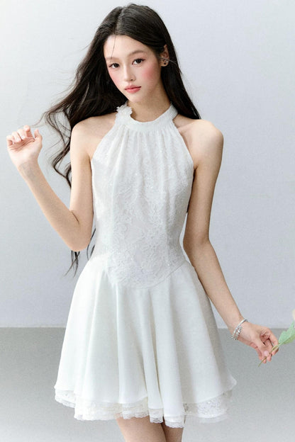 Florales Spitzenkleid mit Pailletten
