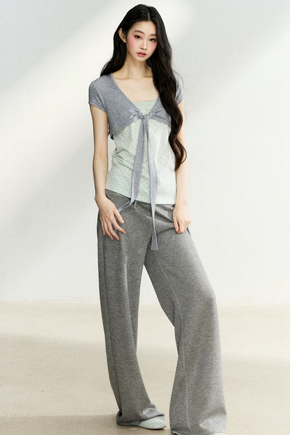 Polka Dot Tube Cardigan Set-Up