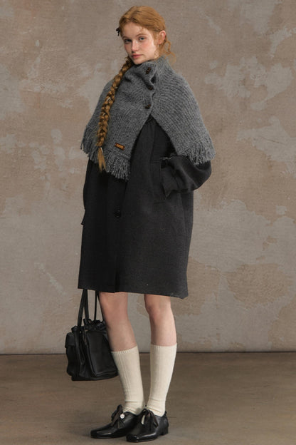 Wool Knitted Cape Cardigan