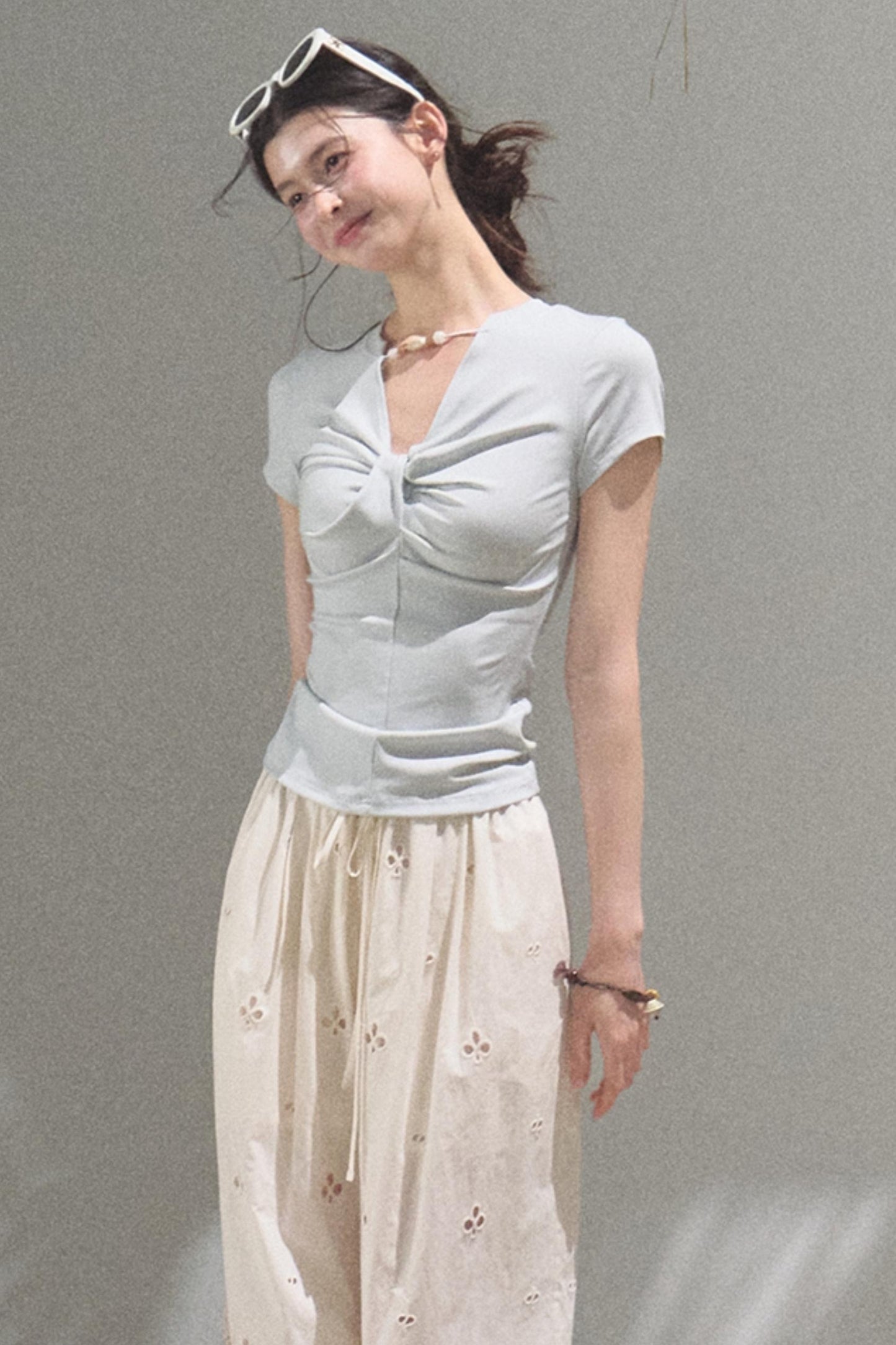 Cool Beaded V-Neck Tee