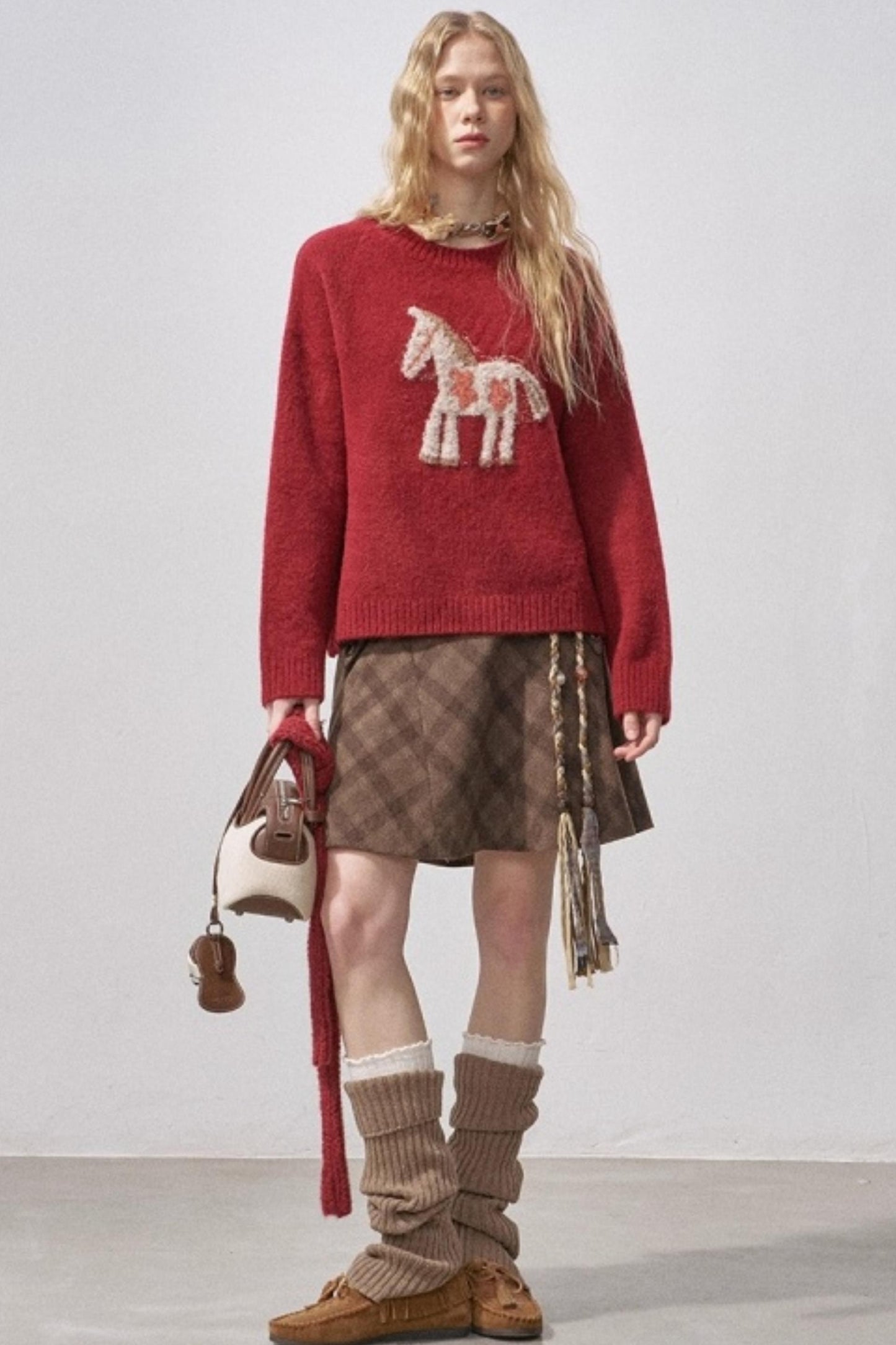 Floral Pony Festive Sweater