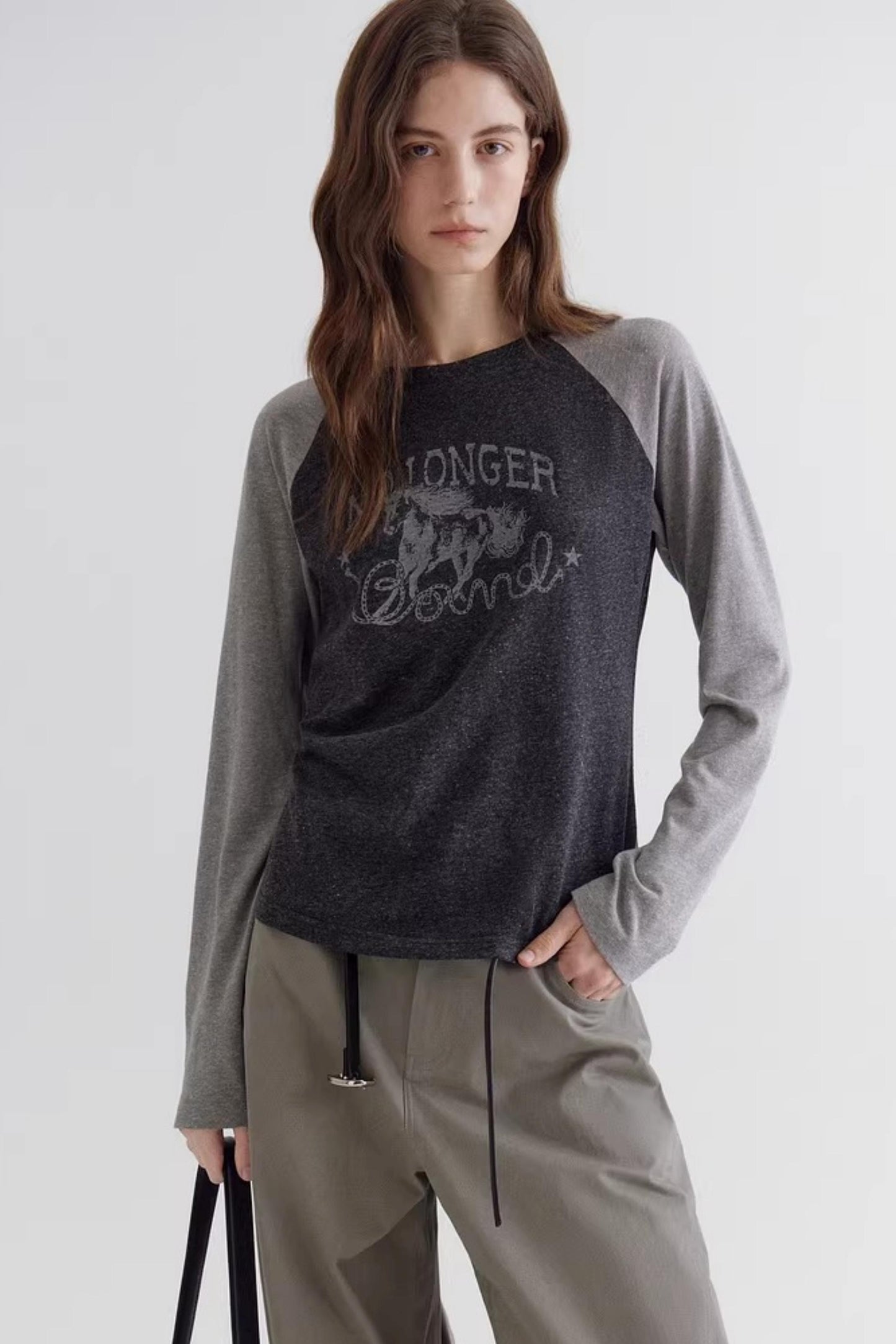 Textured Color-Blocked Raglan Top