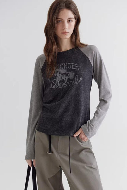 Textured Color-Blocked Raglan Top