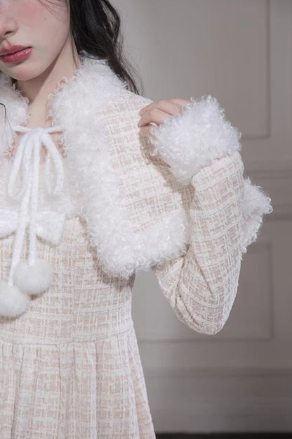 Vanilla Velvet Tweed Dress Set