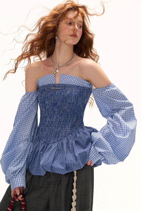 Autumn Blue Patchwork Dress