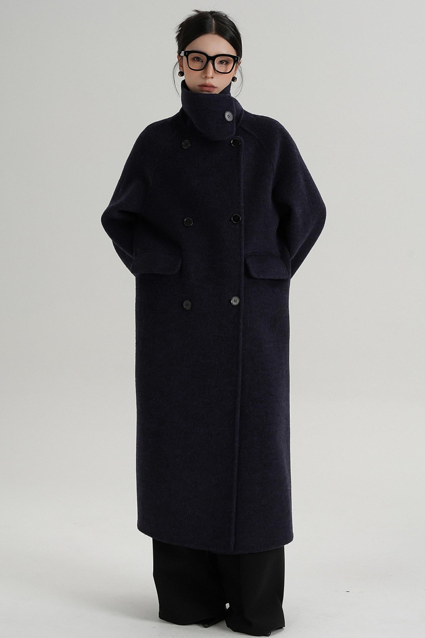 Minimalist Long Reversible Wool Coat