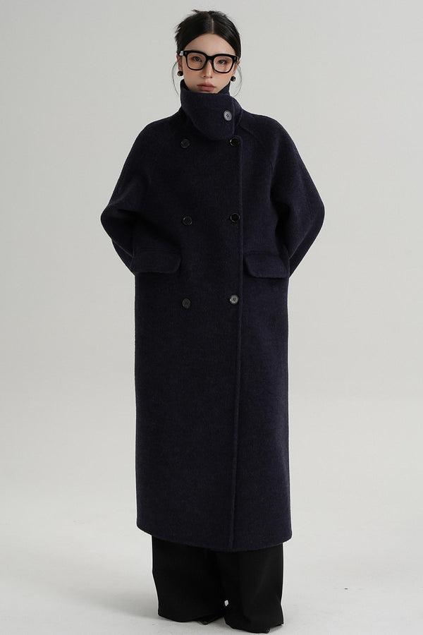 Minimalist Long Reversible Wool Coat