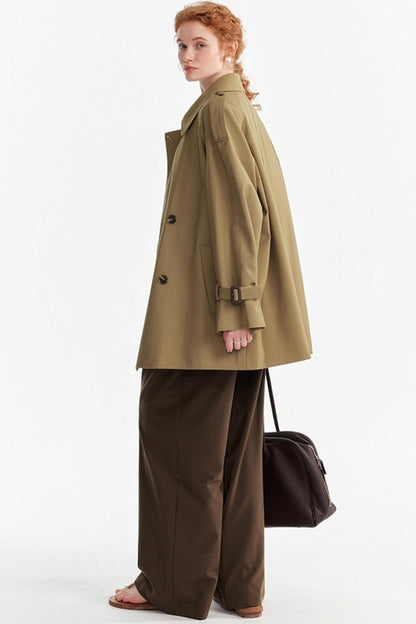 Petite Lace-up Trench Coat