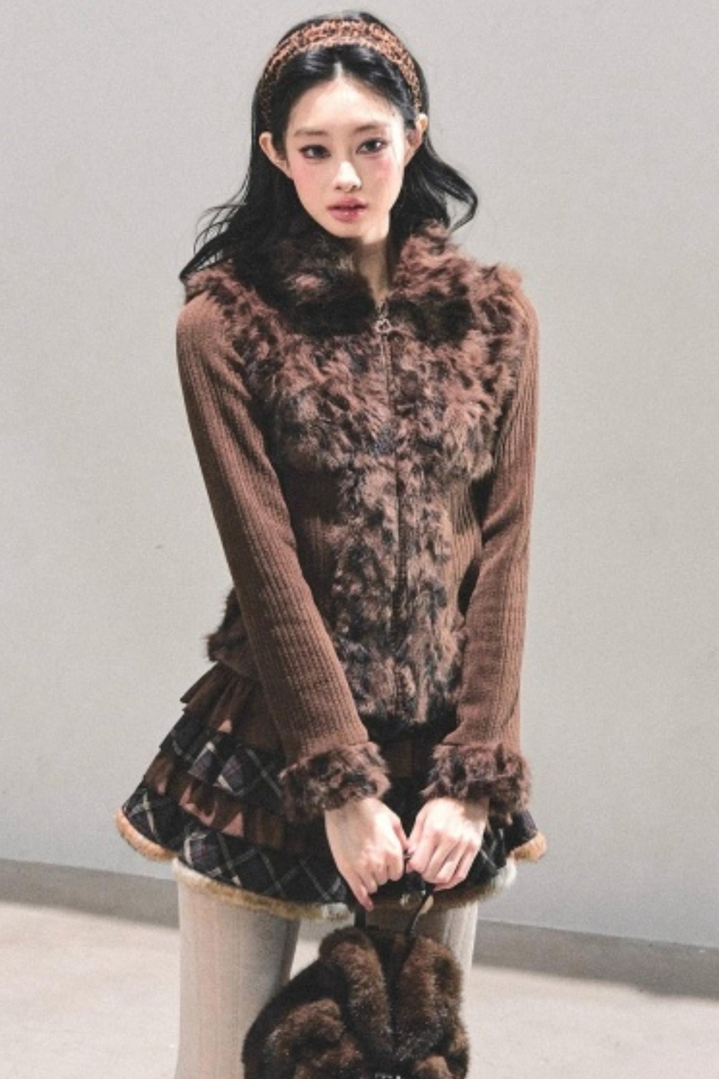 Leopard Print Silver Fox Jacket