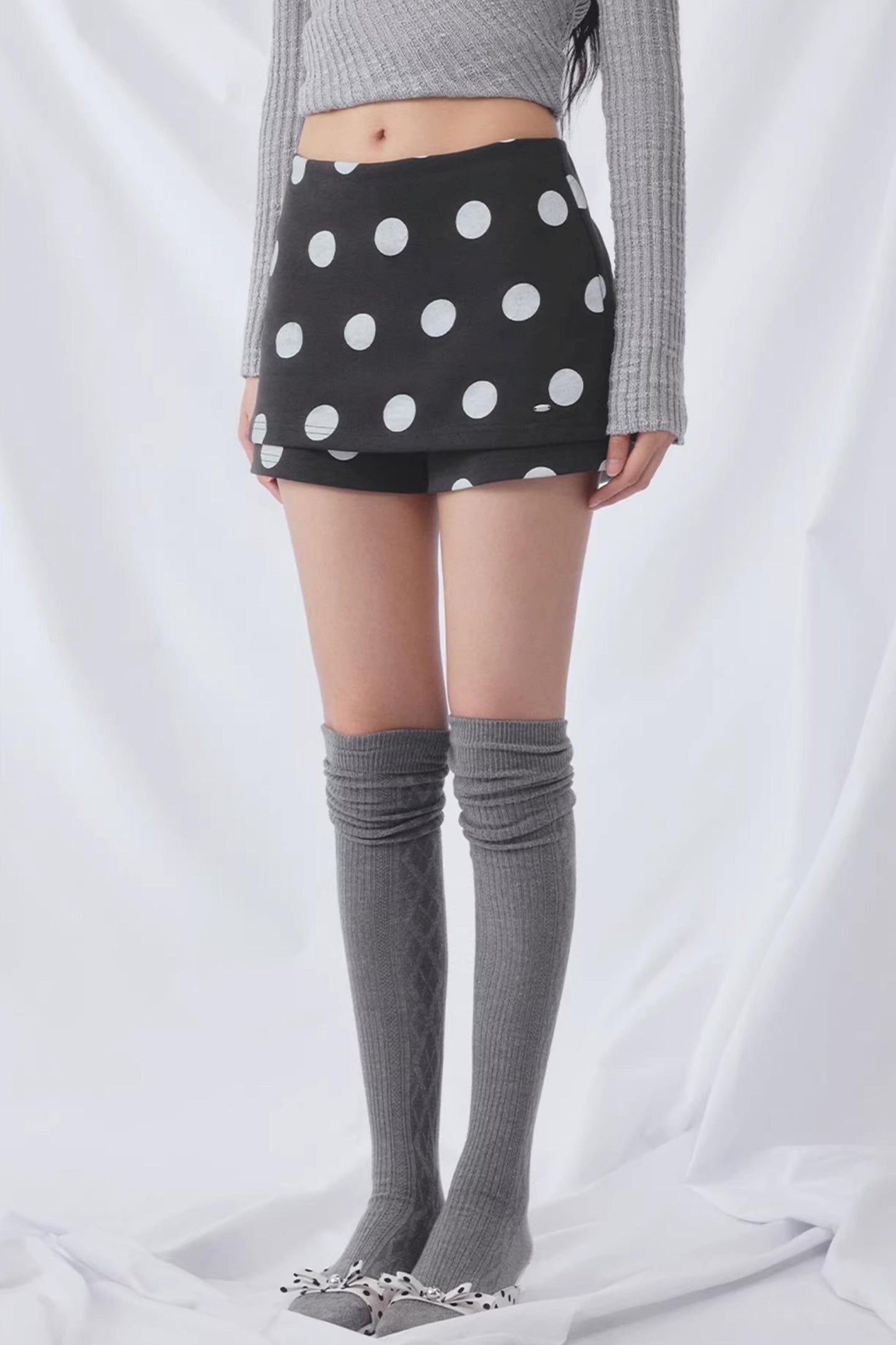 Retro Polka Dot Culottes Skirt
