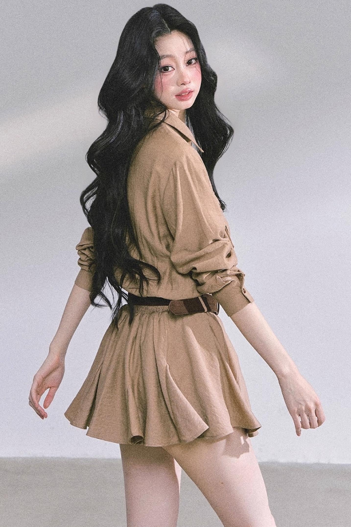 Plaid Two-Piece Winter Dress Set-Up