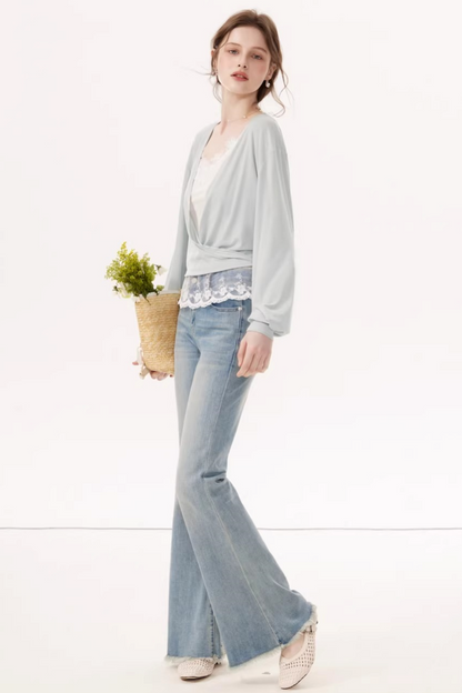 Lyocell Lace Batwing Top