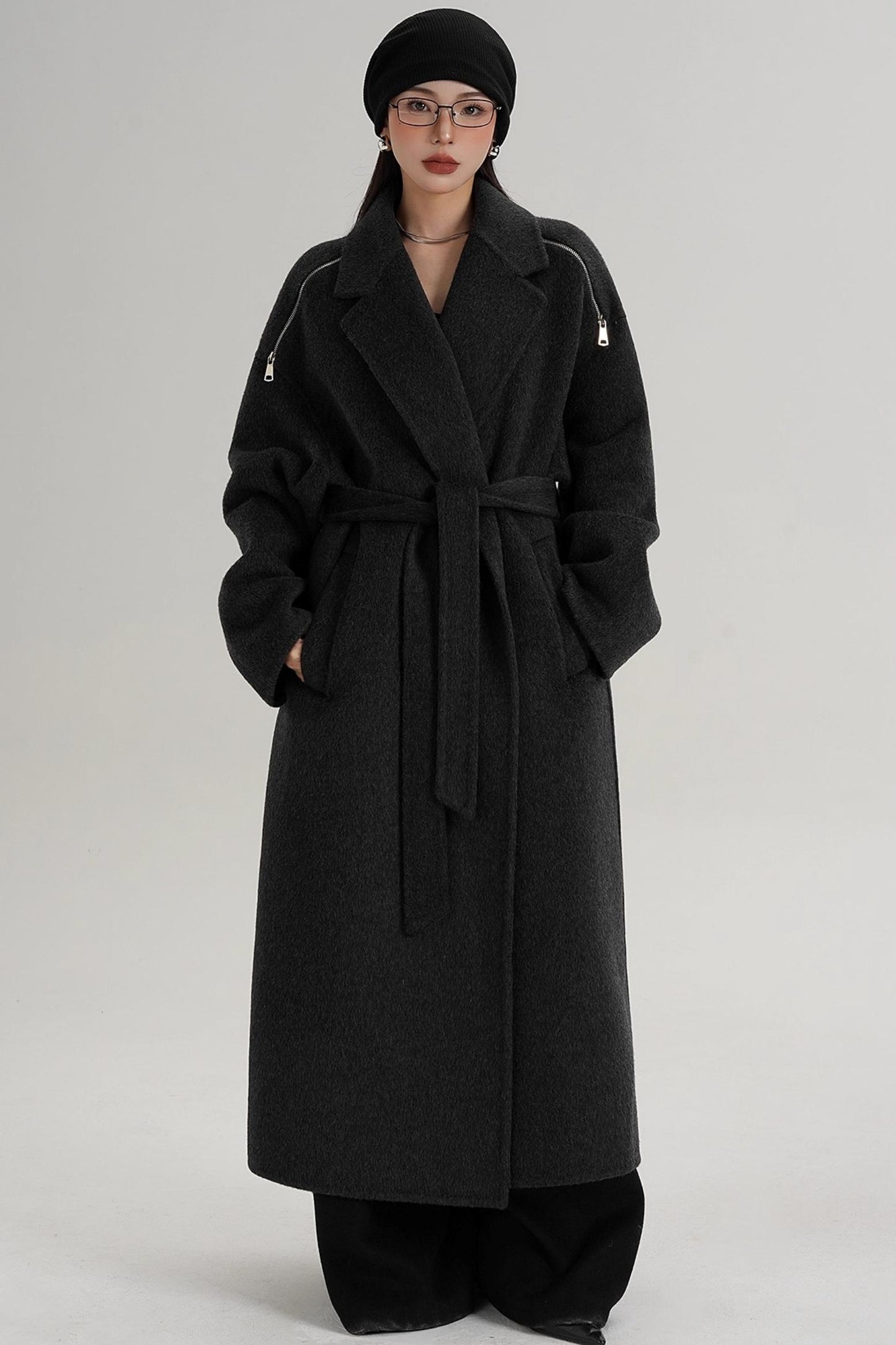 Elegant Shoulder Wool Coat