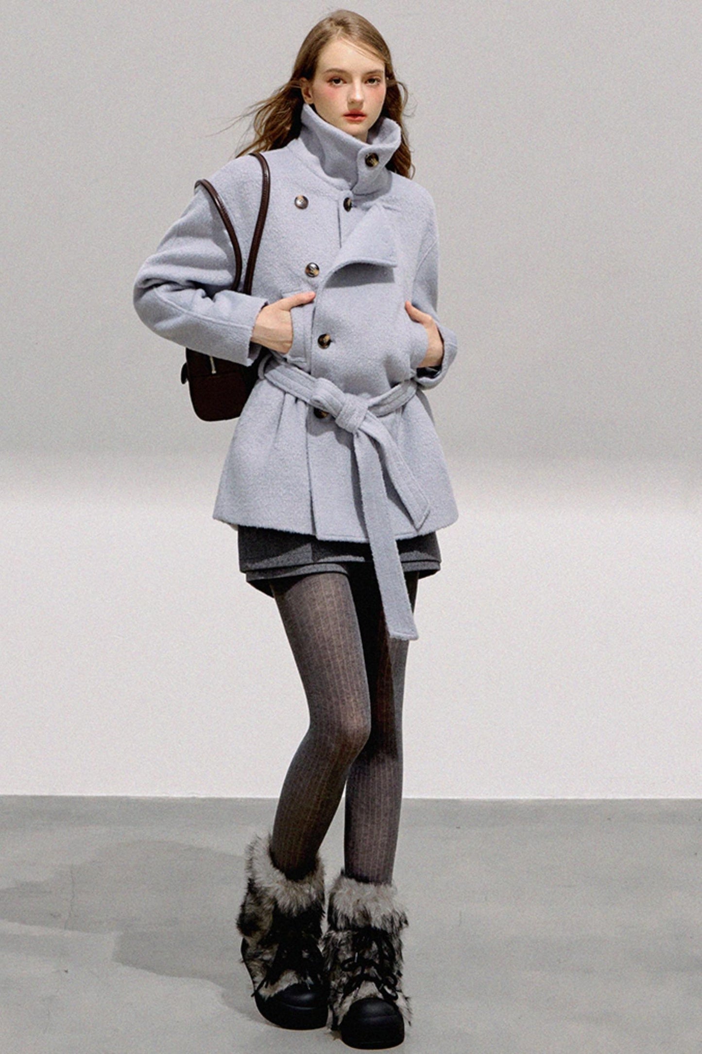 Mint Double-Breasted Wool Coat