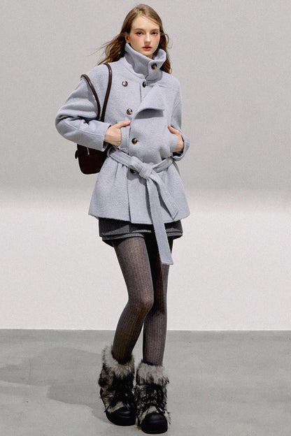 Mint Double-Breasted Wool Coat