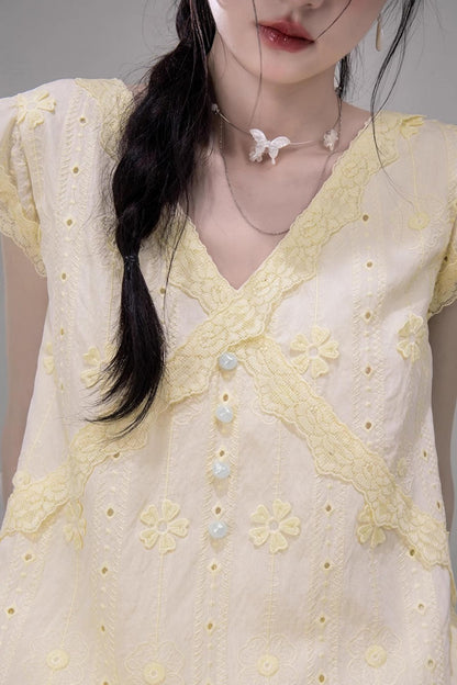 Floral V-Neck Ruffle Dress