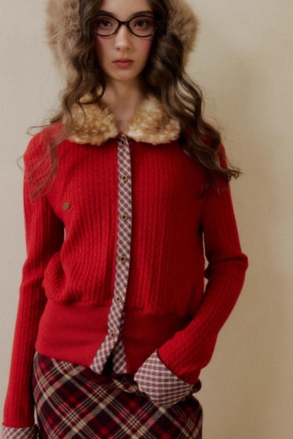 Retro Reindeer Plaid Sweater