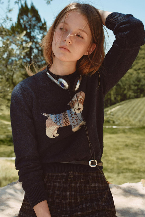 Vintage Jacquard Wool Top