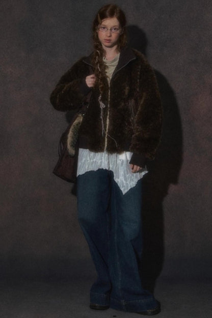 Thickened Lambswool Suede Jacket