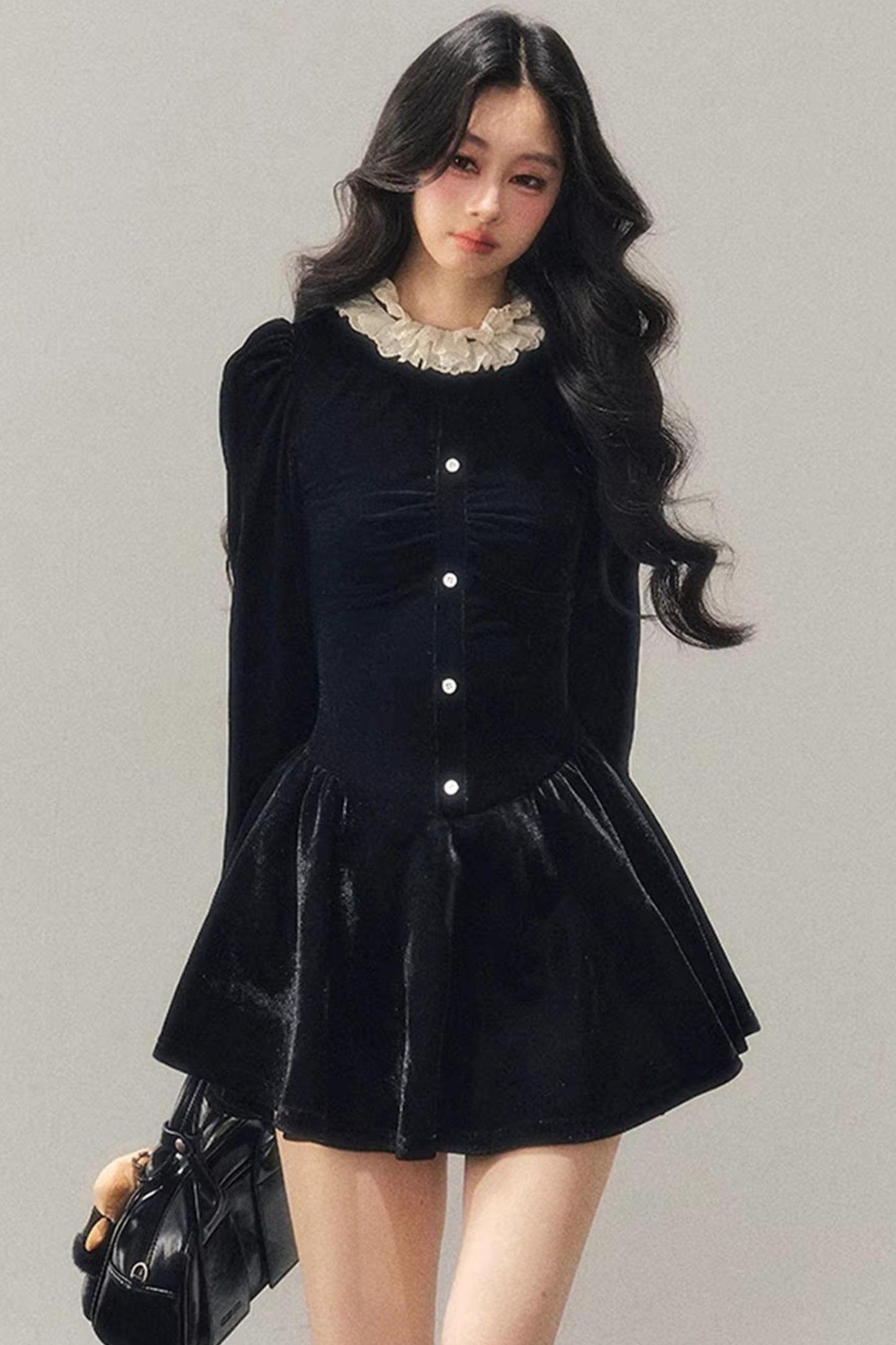 Ruffled Lace Winter Dress