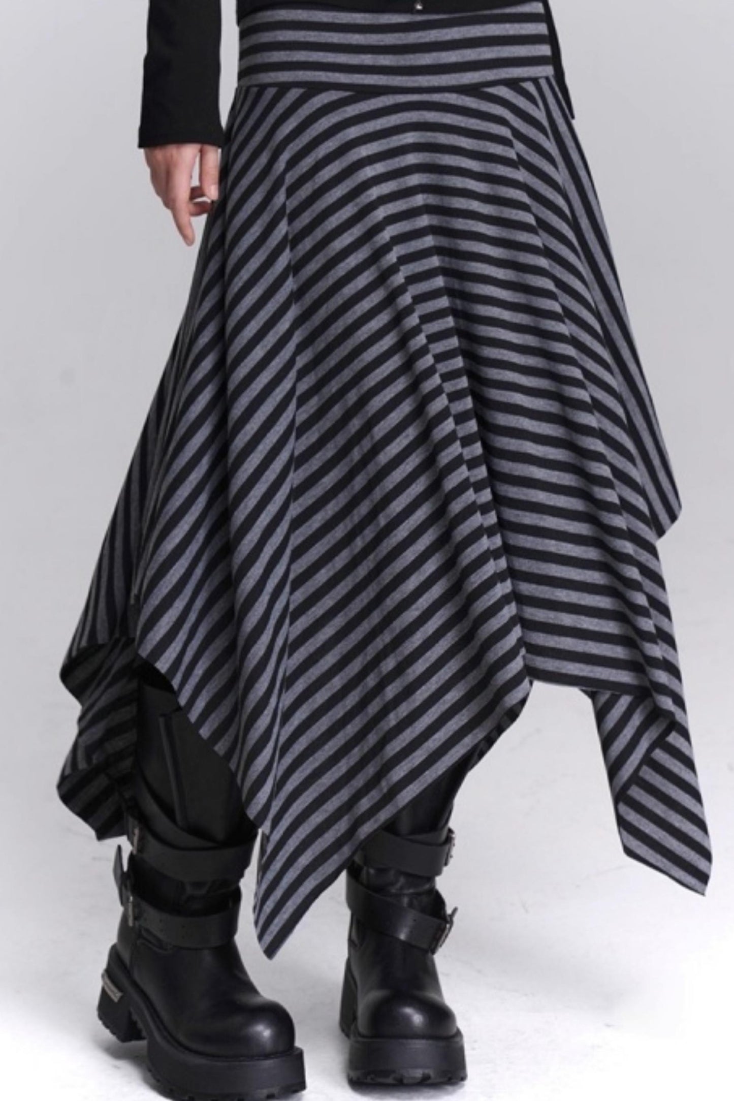 Asymmetrical Striped Skirt