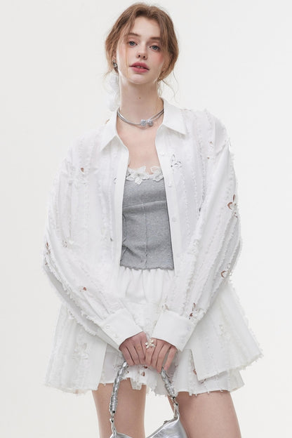 French Style Hollow Floral Two-Piece Set-Up